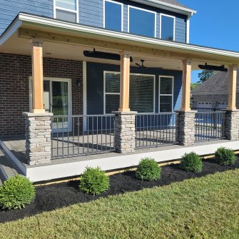 front yard landscaping and walkway